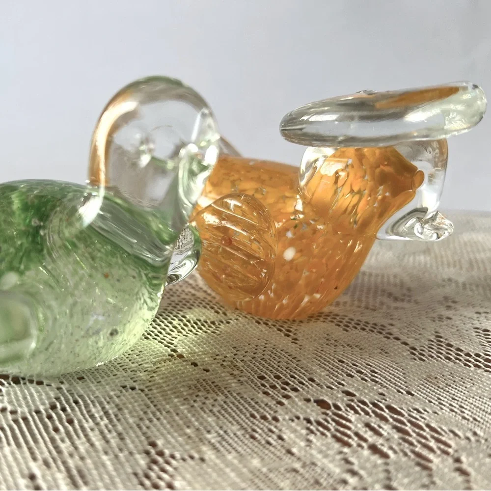 💖 Artisan Handblown Glass Turtle & Duck
